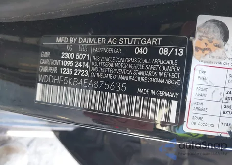 2014 Mercedes-Benz E 350 from USA, damaged, VIN WDDHF5KB4EA875635